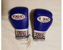 Găng Boxing Yokkao Cổ Điển Lace Up Xanh